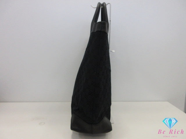 グッチ GUCCI トートバッグ 002.1121 GG 黒 ブラック キャンバス レザー ロゴ ハンドバッグ 手提げ 鞄 【中古】【送料無料】 bk10612
