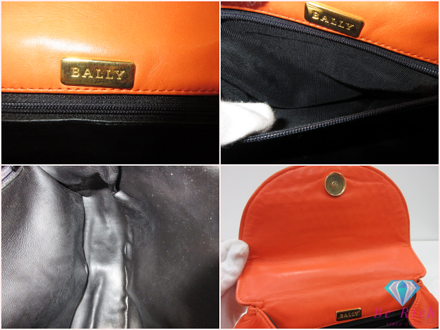 バリー BALLY 2way ハンドバッグ ショルダーバッグ キルティング オレンジ ゴールド 金具 レザー ロゴ クロスボディ 鞄【中古】【送料無料】bk10613