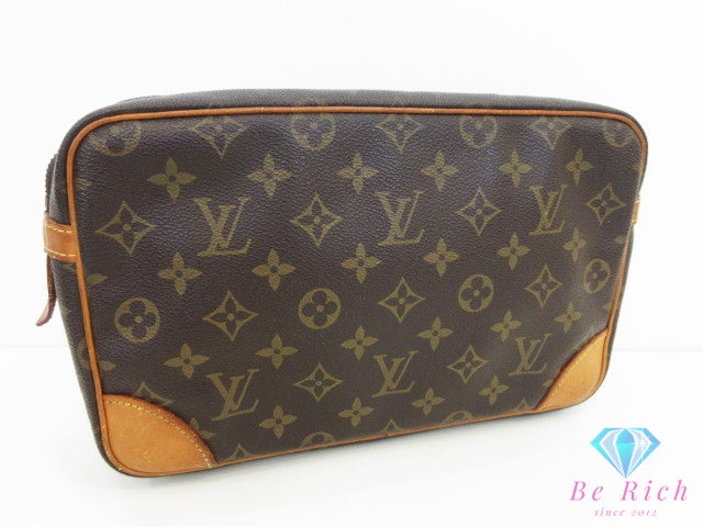 ルイ ヴィトン LOUIS VUITTON クラッチバッグ モノグラム コンピエーニュ M51845 茶 ブラウン PVC レザー LV ロゴ セカンドバッグ ハンドバッグ ポーチ 鞄 メンズ 【中古】【送料無料】bk10625