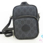 グッチ GUCCI インターロッキング G ショルダーバッグ 672952 GG スプリーム 黒 ブラック グレー ロゴ PVC レザー ポシェット クロスボディ 斜め掛け 鞄 スマホ 【中古】【送料無料】 bk10633