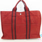 エルメス HERMES フールトゥ MM 赤 レッド キャンバス トートバッグ ハンドバッグ 手提げ 通学 通勤 鞄  【中古】【送料無料】 bk10636
