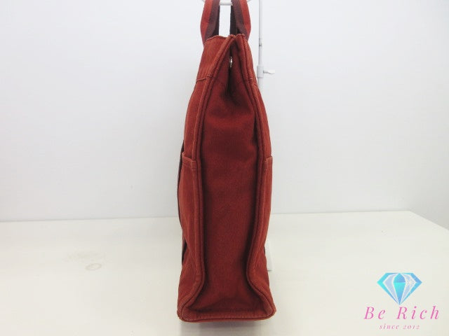 エルメス HERMES フールトゥ MM 赤 レッド キャンバス トートバッグ ハンドバッグ 手提げ 通学 通勤 鞄  【中古】【送料無料】 bk10636