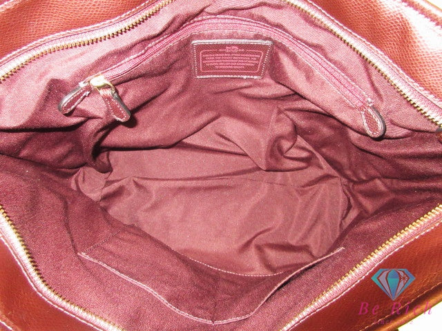 コーチ COACH トートバッグ ハンドバッグ F37153 レザー ワインレッド メタリック ショルダーバッグ ロゴ 肩掛け 鞄 【中古】【送料無料】 bk10639