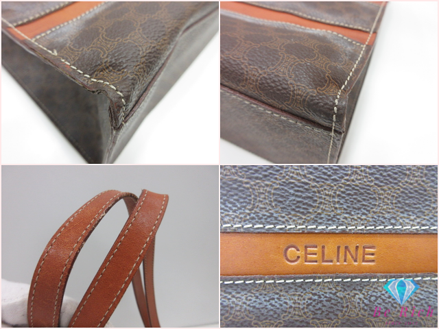 セリーヌ CELINE トートバッグ ハンドバッグ マカダム ブラウン 茶 ロゴ ブラゾン 手提げ 鞄 【中古】【送料無料】 bk10642