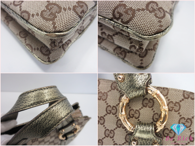 グッチ GUCCI ハンドバッグ 131324 GG ベージュ ブラウン カーキ キャンバス レザー ロゴ ショルダーバッグ トートバッグ 肩掛け 鞄 【中古】【送料無料】 bk10661