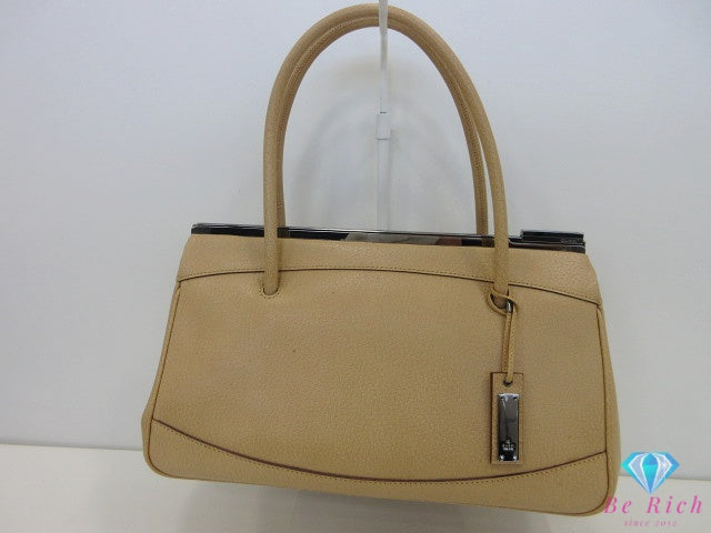 グッチ GUCCI ハンドバッグ 92726 ベージュ シルバー 金具 レザー ロゴ 手提げ 肩掛け 鞄 パーティ 【中古】【送料無料】 bk10662