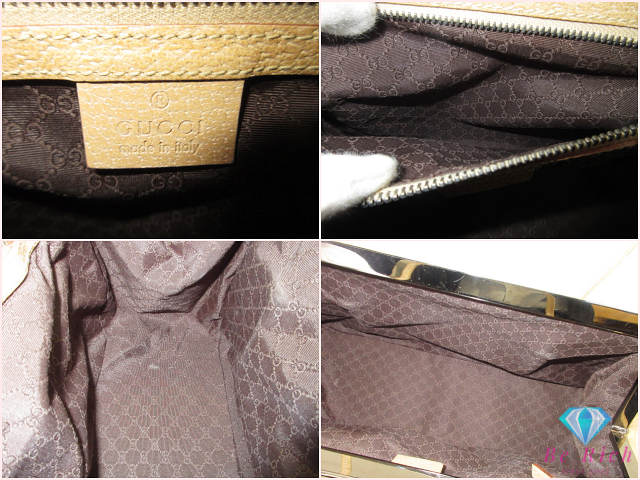 グッチ GUCCI ハンドバッグ 92726 ベージュ シルバー 金具 レザー ロゴ 手提げ 肩掛け 鞄 パーティ 【中古】【送料無料】 bk10662