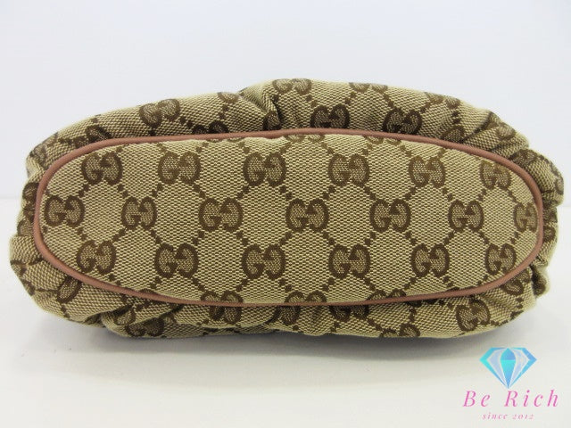 グッチ GUCCI ミニ ハンドバッグ 224093 GG シェリー ベージュ ピンク ベージュ 茶 キャンバス レザー ロゴ アクセサリー ポーチ 化粧 コスメ 小物【中古】【送料無料】 bk10666