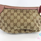 グッチ GUCCI ミニ ハンドバッグ 224093 GG シェリー ベージュ ピンク ベージュ 茶 キャンバス レザー ロゴ アクセサリー ポーチ 化粧 コスメ 小物【中古】【送料無料】 bk10666