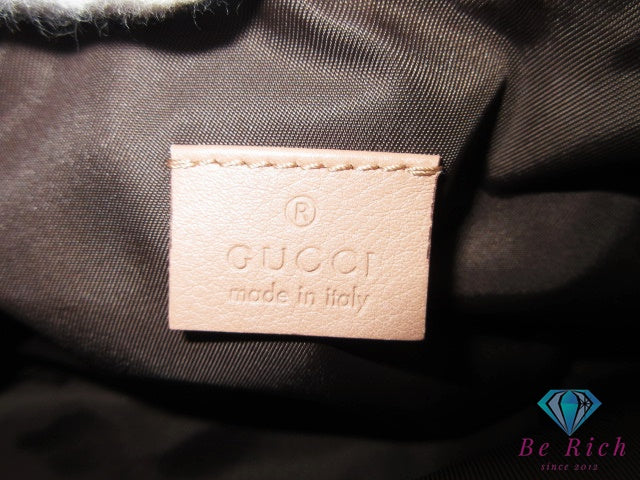 グッチ GUCCI ミニ ハンドバッグ 224093 GG シェリー ベージュ ピンク ベージュ 茶 キャンバス レザー ロゴ アクセサリー ポーチ 化粧 コスメ 小物【中古】【送料無料】 bk10666