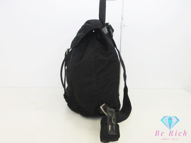 プラダ PRADA バックパック リュックサック B4650 ブラック 黒 ナイロン レザー ポコノ 三角 プレート ロゴ ショルダーバッグ 鞄 【中古】【送料無料】bk10681