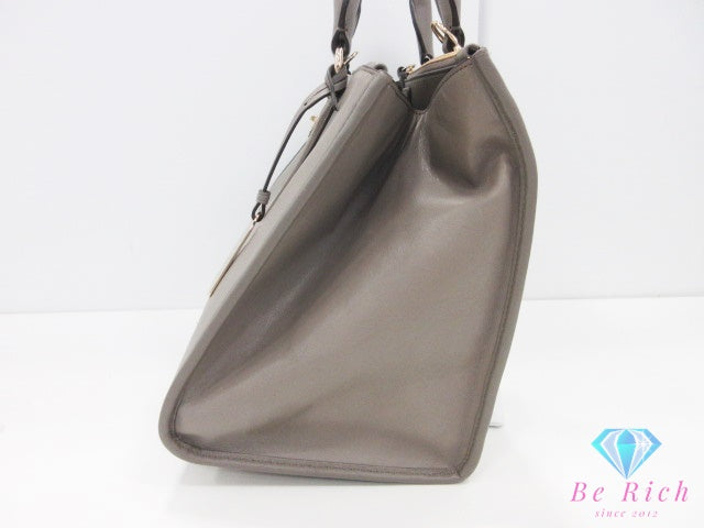 コーチ COACH クロスビー キャリーオール 2way ハンドバッグ ショルダーバッグ 33545 グレー レザー ロゴ トートバッグ 鞄 【中古】【送料無料】 bk10690