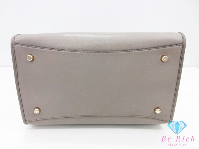 コーチ COACH クロスビー キャリーオール 2way ハンドバッグ ショルダーバッグ 33545 グレー レザー ロゴ トートバッグ 鞄 【中古】【送料無料】 bk10690