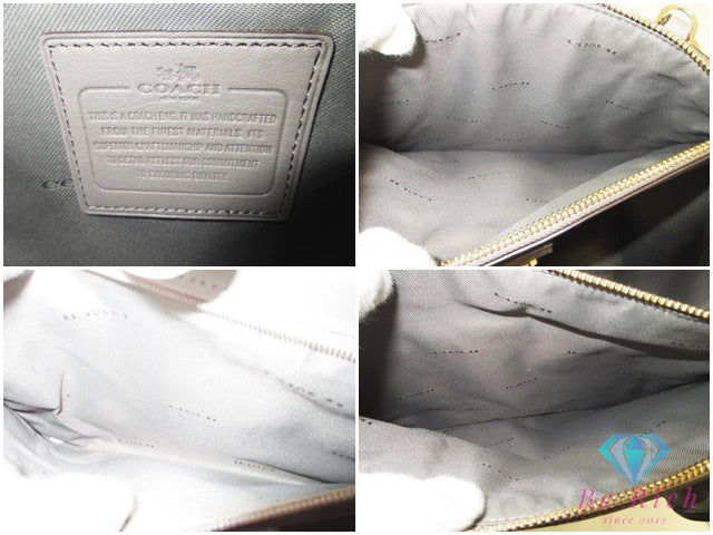 コーチ COACH クロスビー キャリーオール 2way ハンドバッグ ショルダーバッグ 33545 グレー レザー ロゴ トートバッグ 鞄 【中古】【送料無料】 bk10690