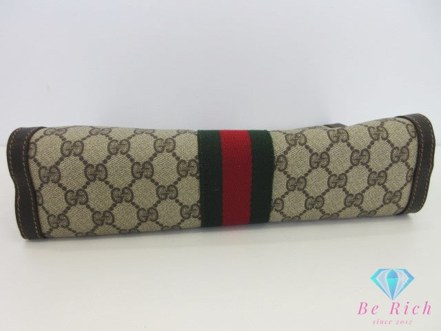 グッチ GUCCI クラッチバッグ 41.014.3087.30  アクセサリーコレクション シェリー ベージュ 茶 ブラウン PVC レザー  セカンドバッグ ビジネスバッグ オールド【中古】【送料無料】 bk10691