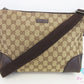 グッチ GUCCI ショルダーバッグ 114273 GG ブラウン 茶 キャンバス レザー ロゴ 斜め掛け 鞄 【中古】【送料無料】bk10704