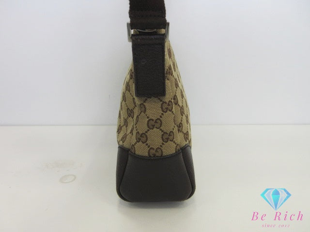 グッチ GUCCI ショルダーバッグ 114273 GG ブラウン 茶 キャンバス レザー ロゴ 斜め掛け 鞄 【中古】【送料無料】bk10704