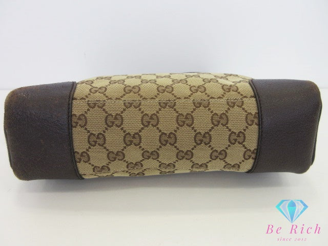 グッチ GUCCI ショルダーバッグ 114273 GG ブラウン 茶 キャンバス レザー ロゴ 斜め掛け 鞄 【中古】【送料無料】bk10704