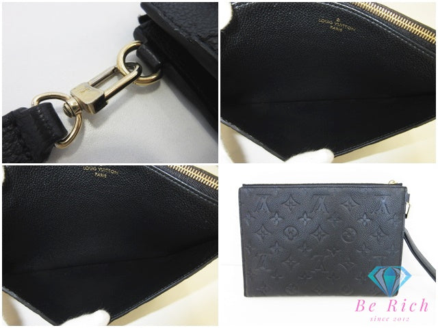 ルイ ヴィトン LOUIS VUITTON モノグラム アンプラント ポシェット メラニー MM M68705  黒 ノワール ブラック レザー ロゴ セカンドバッグ クラッチバッグ 【中古】【送料無料】 bk10706