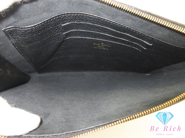 ルイ ヴィトン LOUIS VUITTON モノグラム アンプラント ポシェット メラニー MM M68705  黒 ノワール ブラック レザー ロゴ セカンドバッグ クラッチバッグ 【中古】【送料無料】 bk10706