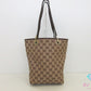 グッチ GUCCI ハンドバッグ トートバッグ 002.1099 ベージュ 茶 ブラウン GG キャンバス レザー ロゴ 鞄  【中古】【送料無料】 bk10713