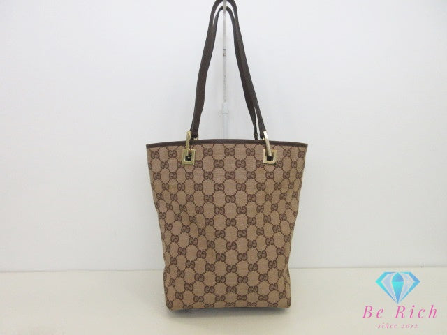 グッチ GUCCI ハンドバッグ トートバッグ 002.1099 ベージュ 茶 ブラウン GG キャンバス レザー ロゴ 鞄  【中古】【送料無料】 bk10713