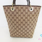 グッチ GUCCI ハンドバッグ トートバッグ 002.1099 ベージュ 茶 ブラウン GG キャンバス レザー ロゴ 鞄  【中古】【送料無料】 bk10713