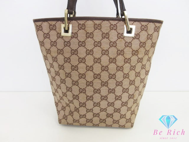 グッチ GUCCI ハンドバッグ トートバッグ 002.1099 ベージュ 茶 ブラウン GG キャンバス レザー ロゴ 鞄  【中古】【送料無料】 bk10713