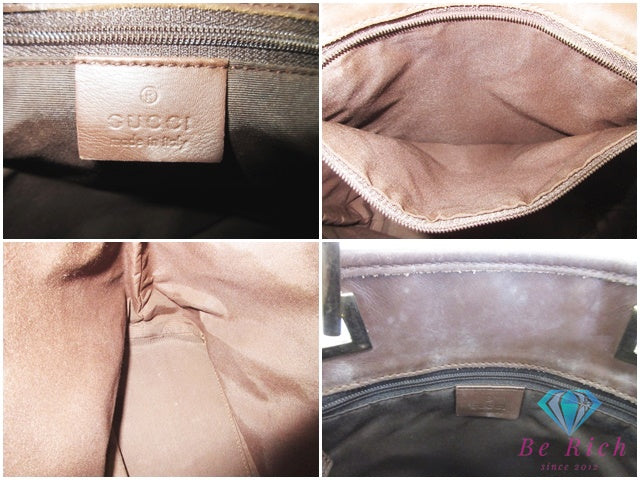 グッチ GUCCI ハンドバッグ トートバッグ 002.1099 ベージュ 茶 ブラウン GG キャンバス レザー ロゴ 鞄  【中古】【送料無料】 bk10713