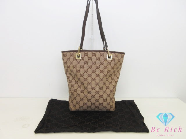 グッチ GUCCI ハンドバッグ トートバッグ 002.1099 ベージュ 茶 ブラウン GG キャンバス レザー ロゴ 鞄  【中古】【送料無料】 bk10713