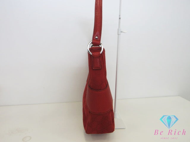 グッチ GUCCI ワンショルダーバッグ 113012 GG 赤 レッド キャンバス レザー ロゴ セミショルダー ハンドバッグ 鞄 【中古】【送料無料】bk10715