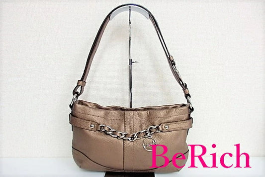 コーチ COACH ショルダーバッグ F19723 レザー ブロンズ ロゴ 斜め掛け 肩掛け 鞄 【中古】【送料無料】 bk5162