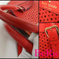 ケイト スペード kate spade 2way ショルダーバッグ PXRU4041 マーサー アイル スローン レッド 赤 パンチング レザー トートバッグ ロゴ 肩掛け 鞄 【中古】【送料無料】 bk6199