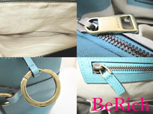 グッチ GUCCI 2way ショルダーバッグ ハンドバッグ 319795 ホースビット ターコイズ ブルー レザー GG ロゴ 鞄  【中古】【送料無料】 bk6987