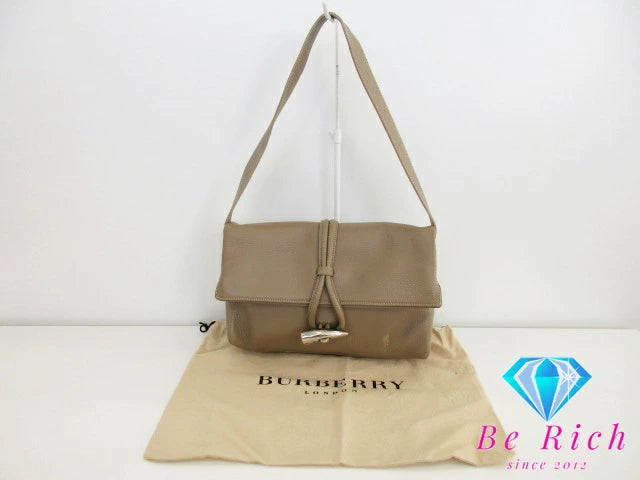 バーバリー BURBERRY ショルダーバッグ ブラウン 茶 ベージュ レザー ロゴ 斜め掛け 【中古】【送料無料】 bk7777