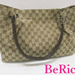 グッチ トートバッグ 115015 GG キャンバス 茶 ブラウン レザー ハンドバッグ GUCCI 【中古】【送料無料】 bk7914