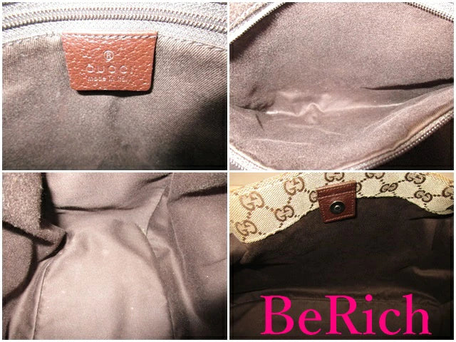 グッチ トートバッグ 115015 GG キャンバス 茶 ブラウン レザー ハンドバッグ GUCCI 【中古】【送料無料】 bk7914