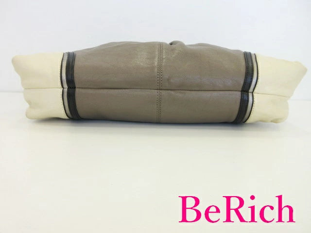 コーチ COACH アシュレイ スペクテーター 2way ショルダーバッグ F17096 PVC  レザー 白  ホワイト  ブラウン【中古】【送料無料】 bk8291