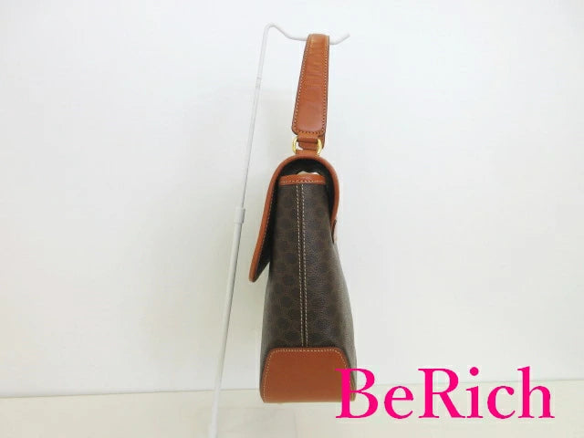 セリーヌ CELINE ハンドバッグ MC4 マカダム ブラウン 茶 PVC レザー ブラゾン ロゴ ショルダーバッグ 鞄 【中古】【送料無料】 bk8317
