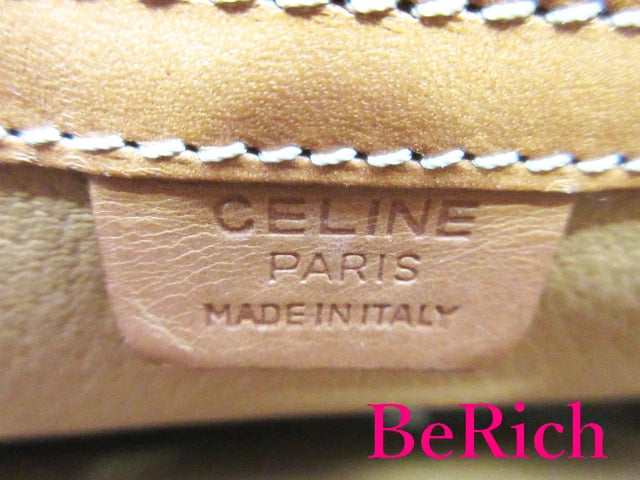セリーヌ CELINE ハンドバッグ MC4 マカダム ブラウン 茶 PVC レザー ブラゾン ロゴ ショルダーバッグ 鞄 【中古】【送料無料】 bk8317