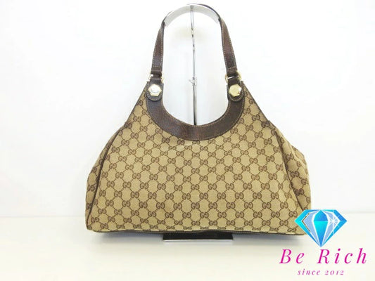 グッチ GUCCI ハンドバッグ 154981 GG キャンバス ブラウン ベージュ ロゴ  鞄 【中古】【送料無料】bk8361