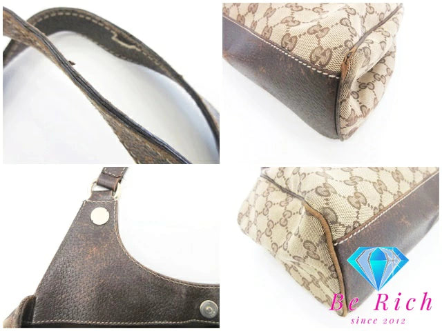 グッチ GUCCI ハンドバッグ 154981 GG キャンバス ブラウン ベージュ ロゴ  鞄 【中古】【送料無料】bk8361