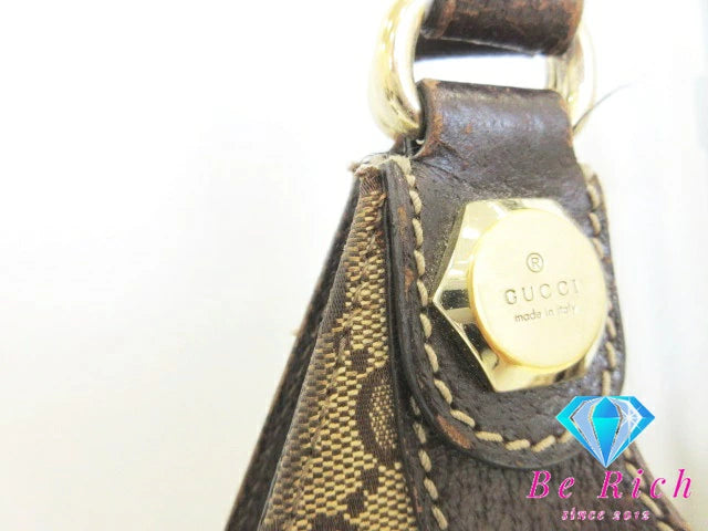 グッチ GUCCI ハンドバッグ 154981 GG キャンバス ブラウン ベージュ ロゴ  鞄 【中古】【送料無料】bk8361
