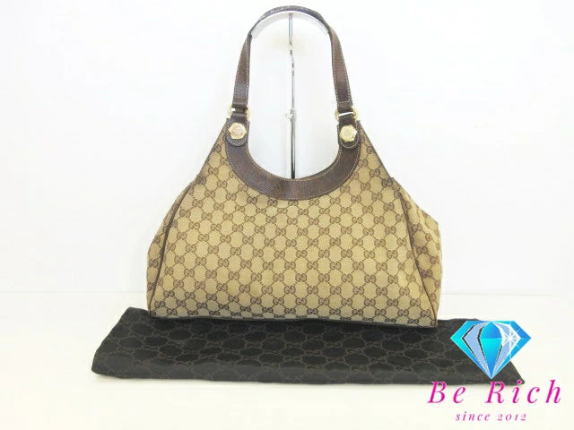 グッチ GUCCI ハンドバッグ 154981 GG キャンバス ブラウン ベージュ ロゴ  鞄 【中古】【送料無料】bk8361
