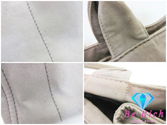 プラダ PRADA カナパ トートバッグ グレー キャンバス ロゴ ハンドバッグ 手提げ 肩掛け 鞄 【中古】【送料無料】bk8381