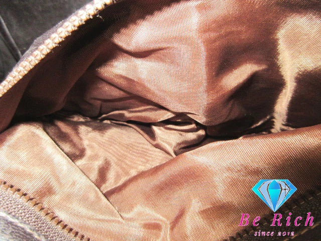 セリーヌ CELINE マカダム ミニ ボストンバッグ M05 ハンドバッグ ブラウン 茶 ブラゾン ロゴ 手提げ 旅行 鞄 【中古】【送料無料】 bk8395