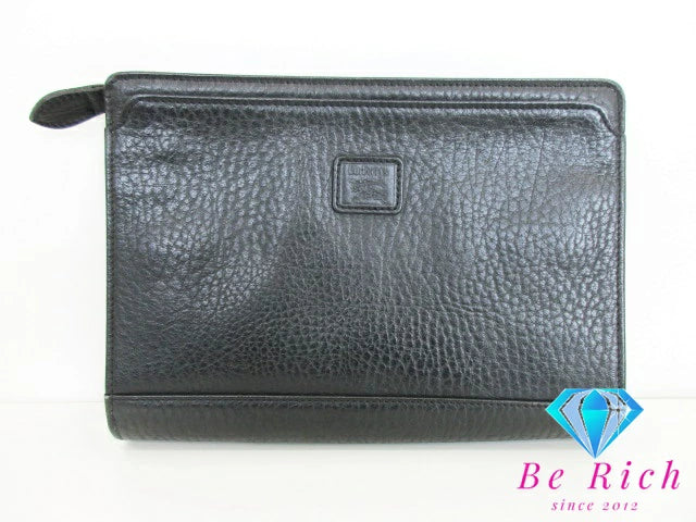 バーバリー BURBERRY クラッチバッグ セカンドバッグ 黒 ブラック レザー【中古】【送料無料】 bk8430