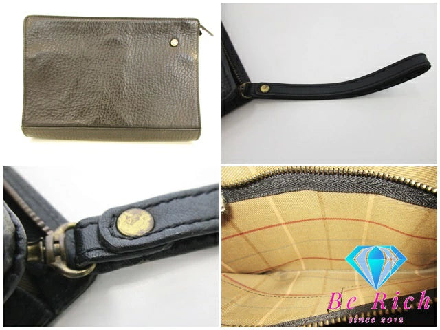 バーバリー BURBERRY クラッチバッグ セカンドバッグ 黒 ブラック レザー【中古】【送料無料】 bk8430