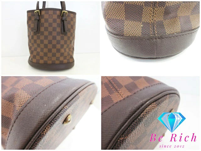 ルイ ヴィトン LOUIS VUITTON トートバッグ マレ N42240 ダミエ エベヌ ブラウン 茶 PVC レザー ロゴ バケット バケツ型 ショルダーバッグ ハンドバッグ 肩掛け 鞄 【中古】【送料無料】 bk8432