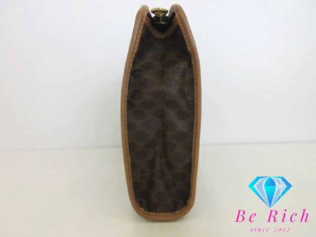 セリーヌ CELINE クラッチバッグ セカンドバッグ マカダム 茶 ブラウン PVC レザー 【中古】【送料無料】 bk8434
